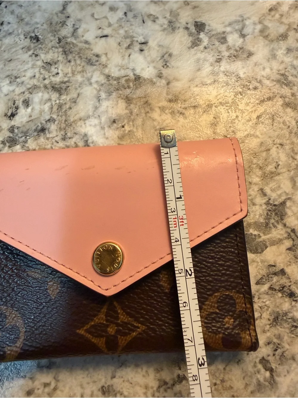 Louis Vuitton Pink and Brown Monogram Card Holder Wallet